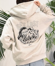 【限定】LURKING CLASS/裏起毛 ST24HUM01 ジップアップ パーカー スウェット フーディー バックプリント ラーキングクラス メンズ ムラサキスポーツ限定