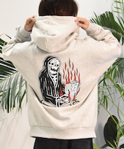 【限定】LURKING CLASS/裏起毛 ST24HUM02 プルオーバー パーカー スウェット フーディー バックプリント ラーキングクラス メンズ ムラサキスポーツ限定