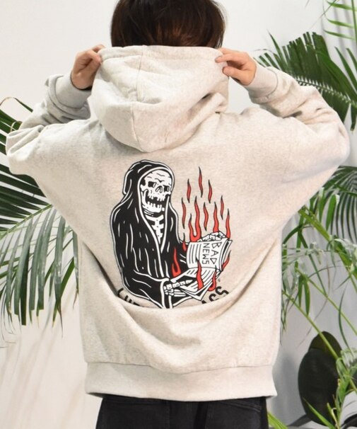 【限定】LURKING CLASS/裏起毛 ST24HUM02 プルオーバー パーカー スウェット フーディー バックプリント ラーキングクラス メンズ ムラサキスポーツ限定