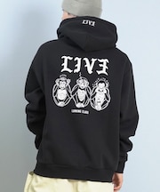 【限定】LURKING CLASS/LIV3 HOOD ST25FUM01 裏起毛 プルオーバー パーカー スウェット フーディー バックプリント ラーキングクラス メンズ ムラサキスポーツ限定