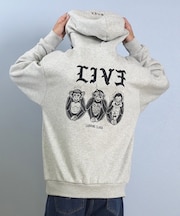 【限定】LURKING CLASS/LIV3 HOOD ST25FUM01 裏起毛 プルオーバー パーカー スウェット フーディー バックプリント ラーキングクラス メンズ ムラサキスポーツ限定