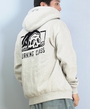 【限定】LURKING CLASS/LC LOGO FLOCKY FLZIP HD ST25FUM02  裏起毛 ジップアップ パーカー スウェット フーディー バックプリント ラーキングクラス メンズ ムラサキスポーツ限定