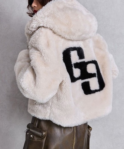 GYDA 【TINY】switchingフェイクファーコート BLK GYDA 【TINY