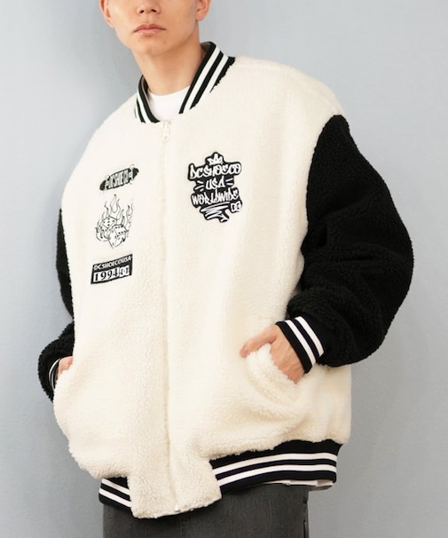 【限定】DC SHOES/ボア ツートーン DJK254057M スタジャン スタジアム ジャケット アウター ディーシー メンズ ムラサキスポーツ限定