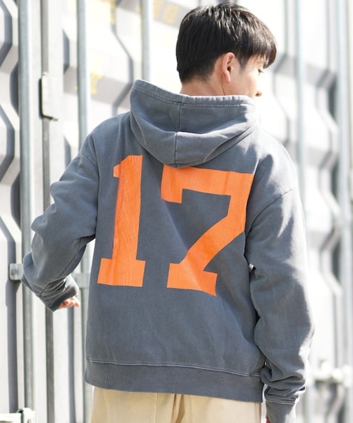 【限定】DEARLAUREL/DL25F-JM1201 ジップアップ パーカー バックプリント 古着風 ヴィンテージ加工 ディアローレル メンズ ムラサキスポーツ限定