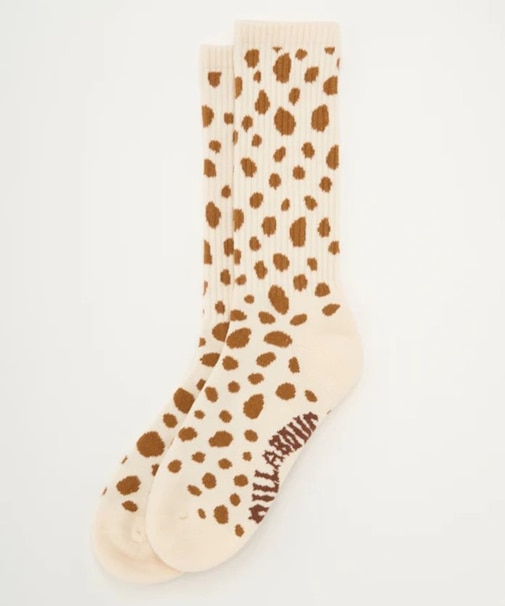 BILLABONG/23~25cm LEOPARD HIGH SOCKS BF014-944 レオパード柄 ソックス 靴下 ハイソックス ビラボン ユニセックス メンズ レディース ムラサキスポーツ
