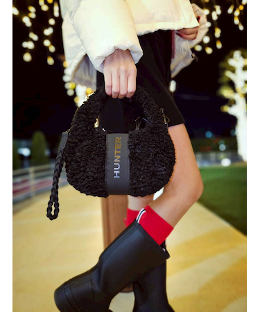 HUNTER/ブークレ ミニ クロスボディUBX5523PRC-BLK ミニトートバッグ モコモコ ハンター ユニセックス レディース メンズ ムラサキスポーツ