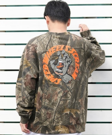 【限定】SANTACRUZ/502254307 トレーナー スウェット リアルツリー バックプリント ロゴ サンタクルーズ メンズ ムラサキスポーツ限定