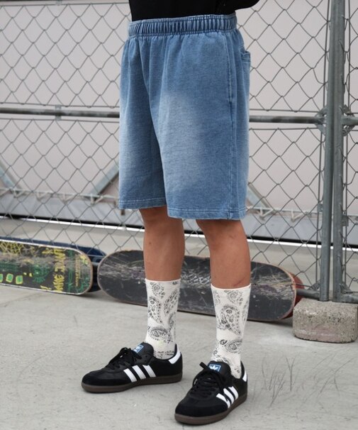 【限定】 DEAR LAUREL/DL26S-3306 カットデニムショートパンツ CUT DNM SHORTS ハーフパンツ シンプル ディアローレル メンズ ムラサキスポーツ限定