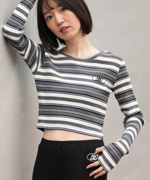 DC/26 WS TELECO SHORT L LLT261312 クロップド丈 ロンT 長袖Tシャツ ウィメンズ ディーシー レディース ムラサキスポーツ