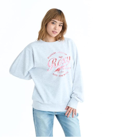 ROXY/ROXY WITH HEART PULLOVER RPO261072 クルーネックスウェット トレーナー ミニ裏毛 ロキシー レディース ムラサキスポーツ