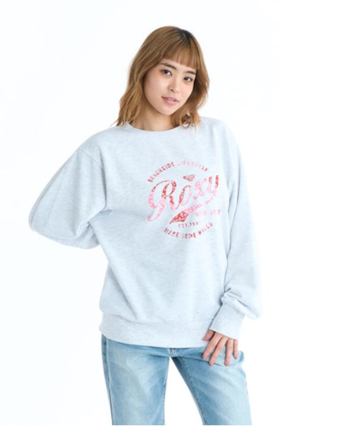 ROXY/ROXY WITH HEART PULLOVER RPO261072 クルーネックスウェット トレーナー ミニ裏毛 ロキシー レディース ムラサキスポーツ