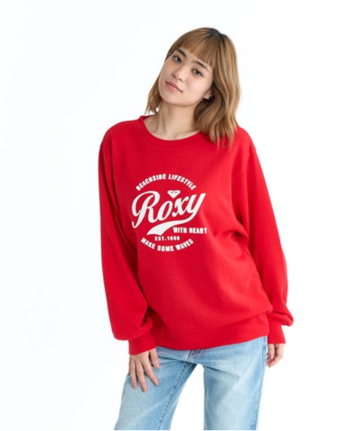 ROXY/ROXY WITH HEART PULLOVER RPO261072 クルーネックスウェット トレーナー ミニ裏毛 ロキシー レディース ムラサキスポーツ