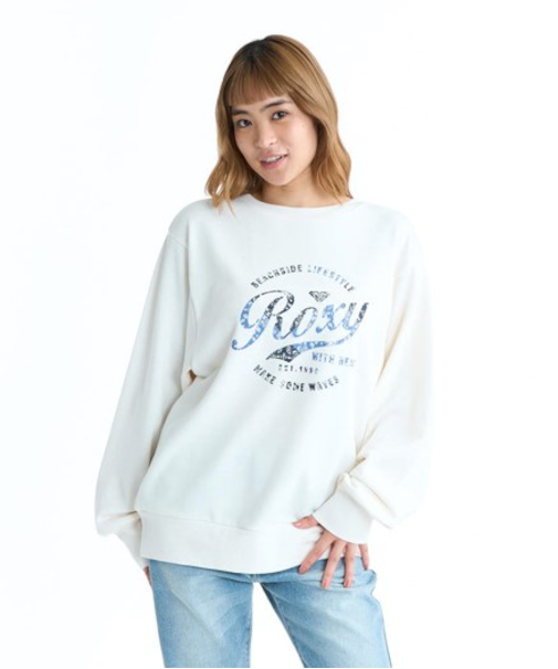 ROXY/ROXY WITH HEART PULLOVER RPO261072 クルーネックスウェット トレーナー ミニ裏毛 ロキシー レディース ムラサキスポーツ