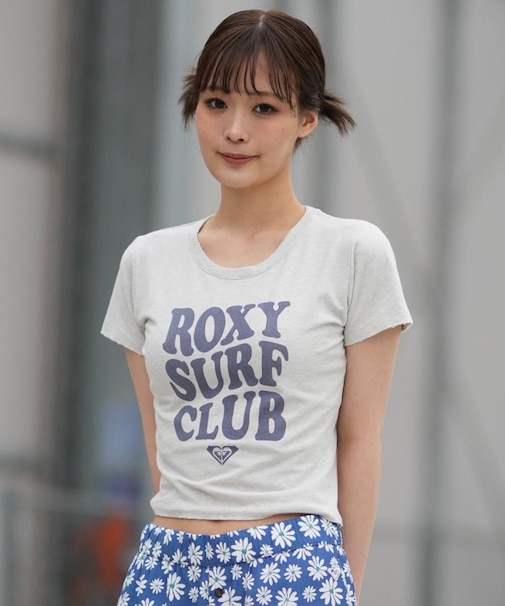 ROXY/ROXY WITH HEART TINY RST261086 半袖 Tシャツ チビT 丈短め ロキシー レディース ムラサキスポーツ