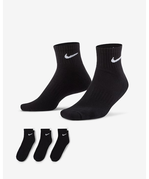 NIKE/SX7667-010 エブリデイ クッション クウォーター ソックス(3足セット) 靴下 ナイキ ユニセックス メンズ レディース ムラサキスポーツ