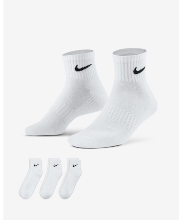 NIKE/SX7667-100 エブリデイ クッション クウォーター ソックス(3足セット) 靴下 ナイキ ユニセックス メンズ レディース ムラサキスポーツ