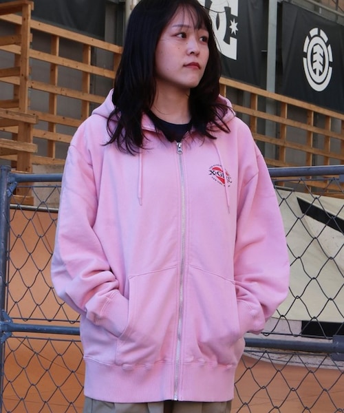 X-GIRL/105254012028 ジップアップ パーカー オーバーサイズ HEART LG