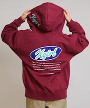 【限定】X-GIRL/105254012029 ジップアップ パーカー オーバーサイズ SLT OVAL LG ZIP SW HD エックスガール レディース ムラサキスポーツ限定