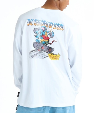 DC/DLT261022 長袖 Tシャツ ロンT バックプリント ディーシー メンズ ムラサキスポーツ