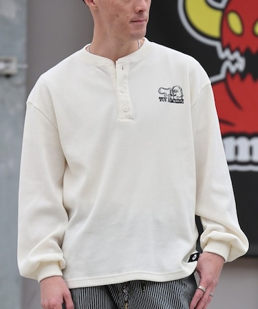 TOYMACHINE/GM SECT THERMAL LONG TEE MTMPGLT5 ワッフルTシャツ 長袖 ヘンリーネック トイマシーン メンズ ムラサキスポーツ