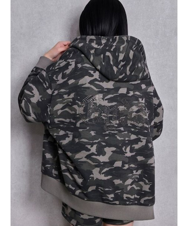 GYDA/072612978001 NEW BACK GYDAラインストーンラメパーカー  ジェイダ レディース ムラサキスポーツ