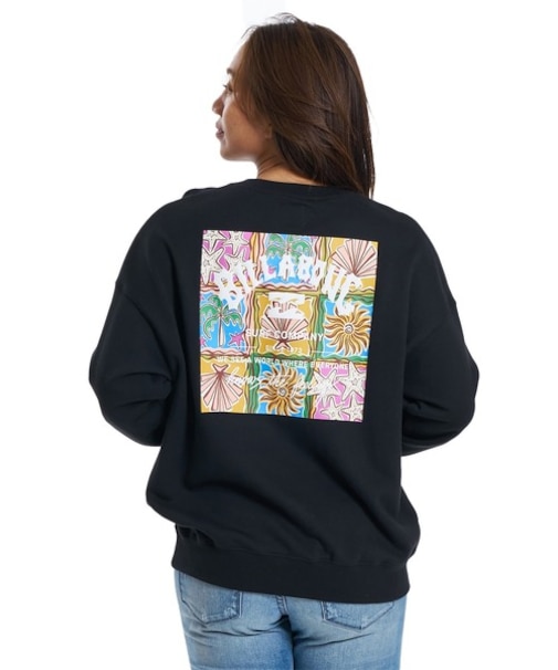 BILLABONG/SQUARE LOGO BOY FIT CREW BG013001 スウェット 長袖 ウィメンズクルーネックプルオーバー ビラボン レディース ムラサキスポーツ