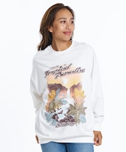 BILLABONG/RHYTHM LOOSE FIT LIGHT CR BG013004 スウェット 長袖 リラックスフィットクルーネックトレーナー ビラボン レディース ムラサキスポーツ