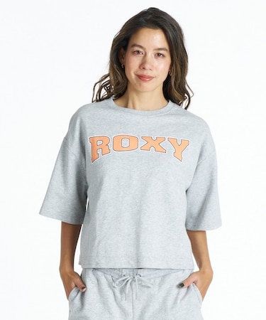 【限定】ROXY/別注 WAVE CLUB S/STEE RST261648M 半袖 Tシャツ クロップド丈 カレッジロゴ セットアップ対応 ロキシー レディース ムラサキスポーツ