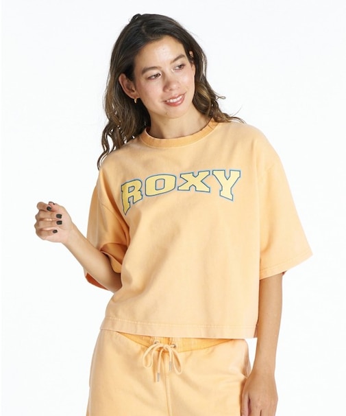 【限定】ROXY/別注 WAVE CLUB S/STEE RST261648M 半袖 Tシャツ クロップド丈 カレッジロゴ セットアップ対応 ロキシー レディース ムラサキスポーツ