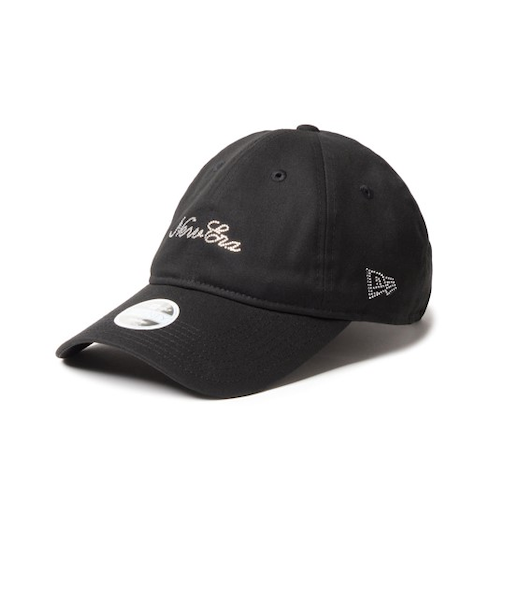 NEWERA/14747131 9TWENTY ロングバイザー Rhinestone ラインストーン スクリプトロゴ ゴルフ キャップ 帽子 ニューエラ レディース ムラサキスポーツ