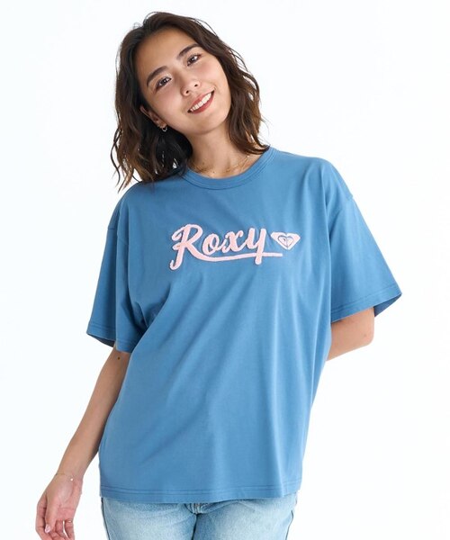 ROXY Tシャツ　ロキシー　レディース　Tシャツ　紺　L 刺繍 レア ROXY（ロキシー） tシャツ 「ムラサキスポーツ限定」ROXY/ロキシー