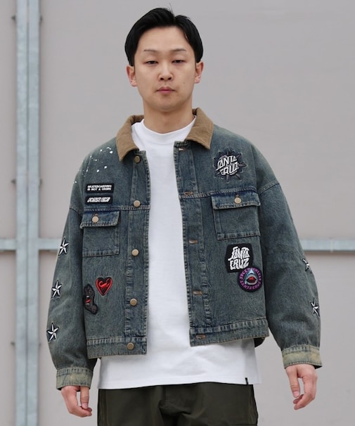 【限定】SANTACRUZ/502261101 SC PATCHES DENIM JACKET デニムジャケット サンタクルーズ メンズ ムラサキスポーツ限定