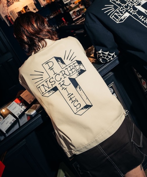 Dickies×INSCRIBE TATTOO コラボモデル MS X INS CROSS PRINT JK 81560400 ジャケット ディッキーズ メンズ ムラサキスポーツ