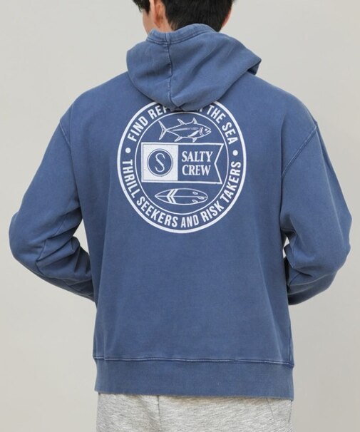 SALTYCREW/75-271 LEGENDS　PARKA ピグメント加工 ジップアップパーカー 長袖 ソルティクルー メンズ ムラサキスポーツ