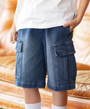 DC/キッズ YWS261504 26 KD WIDE CARGO SHORT ストレッチ ワイドシルエット カーゴパンツ ショートパンツ デニム ディーシー 男の子 女の子 ムラサキスポーツ