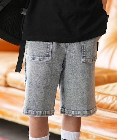 DC/キッズ YWS261505 26 KD WIDE PAINTER SHORT ストレッチ ワイドシルエット ハーフパンツ ショートパンツ デニム ディーシー 男の子 女の子 ムラサキスポーツ