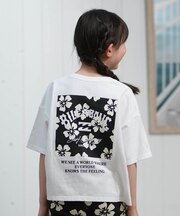 BILLABONG/キッズ GIRL BG015250 SQUARE LOGO ルーズクロップドフィット 半袖Tシャツ ビラボン 女の子 ムラサキスポーツ