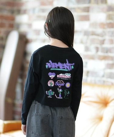 ELEMENT/キッズ GIRL BG025062 ACOMPANY LS 親子でお揃い ショート丈 短丈 半袖Tシャツ エレメント 女の子 ムラサキスポーツ