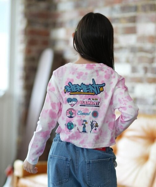 ELEMENT/キッズ GIRL BG025062 ACOMPANY LS 親子でお揃い ショート丈 短丈 半袖Tシャツ エレメント 女の子 ムラサキスポーツ