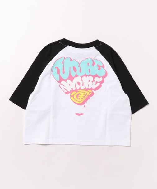 ELEMENT/キッズ GIRL BG025P08 LINE RINGER SS ショート丈 短丈 半袖Tシャツ エレメント 女の子 ムラサキスポーツ