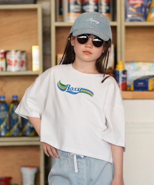 ROXY/キッズ GIRL TST261115 MINI AUTHENTIC 親子でお揃い ショート丈 短丈 半袖Tシャツ ロキシー 女の子 ムラサキスポーツ