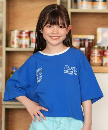ROXY/キッズ GIRL TST261115 MINI AUTHENTIC 親子でお揃い ショート丈 短丈 半袖Tシャツ ロキシー 女の子 ムラサキスポーツ