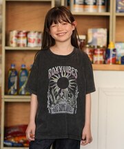 ROXY/キッズ GIRL TST261116 MINI ROXY VIBES 親子でお揃い「2026年春夏モデル」  半袖Tシャツ ロキシー 女の子 ムラサキスポーツ