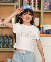 【ムラサキスポーツ別注】ROXY/キッズ GIRL MINI SUNSET CHASER 親子でお揃い ミニシルエット半袖Tシャツ ロキシー 女の子 ムラサキスポーツ
