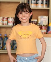 【ムラサキスポーツ別注】ROXY/キッズ GIRL MINI SUNSET CHASER 親子でお揃い ミニシルエット半袖Tシャツ ロキシー 女の子 ムラサキスポーツ