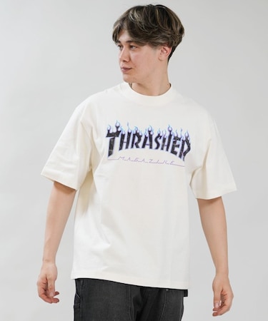 THRASHER/262TH1ST076 フロントプリント 半袖Tシャツ スラッシャー メンズ ムラサキスポーツ