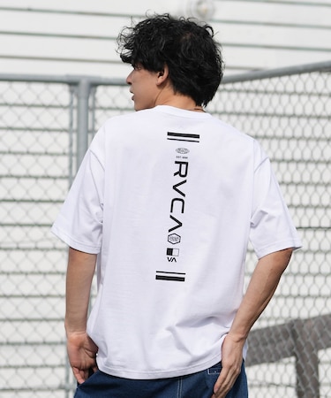 【限定】RVCA/BG041P05 半袖 Tシャツ バックプリント BALANCE HEX LINE ST ルーカ メンズ ムラサキスポーツ限定