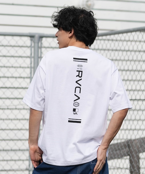 【限定】RVCA/BG041P05 半袖 Tシャツ バックプリント BALANCE HEX LINE ST ルーカ メンズ ムラサキスポーツ限定