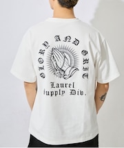【ムラサキスポーツ限定】DEAR LAUREL/DL26S-2104 LETTER SOUL PRAYING HAND 合掌刺繍Tシャツ 半袖Tシャツ ディアローレル メンズ ムラサキスポーツ